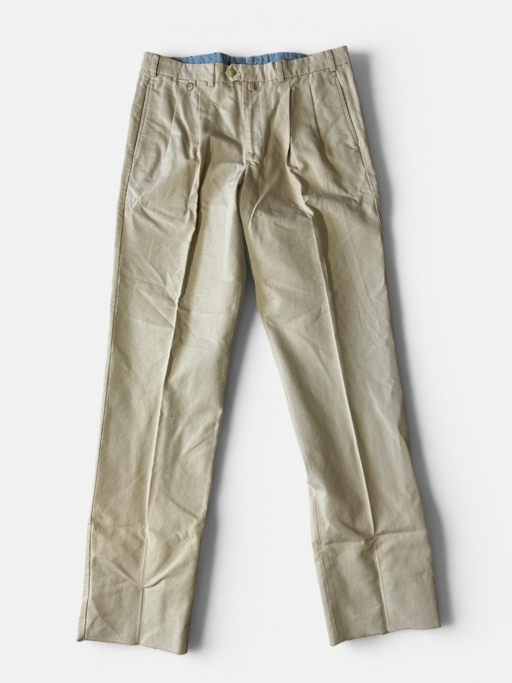 NEW Faconnable mens 38 classic fit pleated khaki tan chino pants NWT
